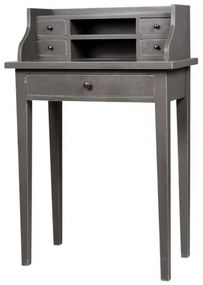 Birou gri din lemn de pin, single cu aspect vintage, Paris