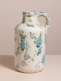 Set 2 vase decorative din ceramica, cu design mediteranean si finisaj antichizat