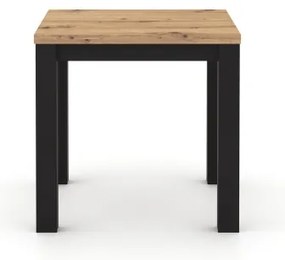 Masă de dining extensibilă ZARO, stejar artisan/negru