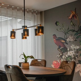 Lampă modernă suspendată neagră reglabilă cu 6 lumini - Lofty