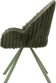 Set de scaune de sufragerie verde cu cotiere 2 buc. tapițat Stockholm – Mauro Ferretti