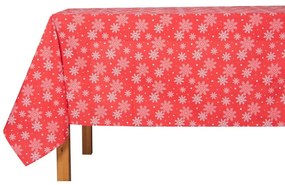 Fată de masă de Crăciun White Snowflakes on Red,130 x 180 cm