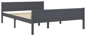 322127 vidaXL Cadru de pat, gri, 140x200 cm, lemn masiv de pin