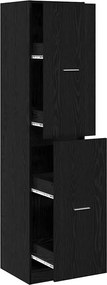 vidaXL Cabinet de Apotecă Stejar negru 40 x 41 x 174.5 cm