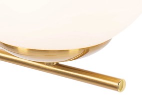 Lampa de podea Art Deco aurie cu sticlă opalescentă - Flore