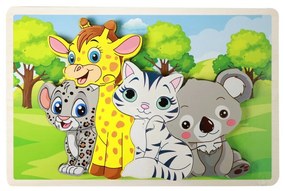 Rappa Puzzle din lemn animale, 8 piese