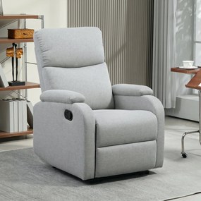 HOMCOM Fotoliu Recliner din In cu Suport Reglabil pentru Picioare, 69x91,5x103 cm, Gri | Aosom Romania