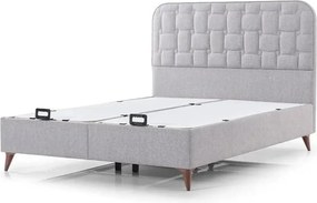 Pat INFINITY 160x200, stofa clasica gri - Linum 660, cu somiera si spa