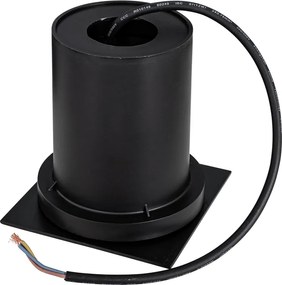 Set de 4 spoturi de exterior negre pătrate reglabile IP65 - Delux