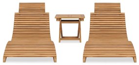 3059960 vidaXL Set mobilier de grădină pliabil, 3 piese, lemn masiv de tec