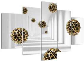 Tablou abstract cu mingi de fotbal (150x105 cm)