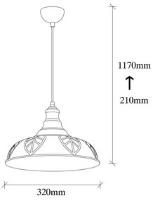 Lustră metalică Opviq lights Philip, arămiu