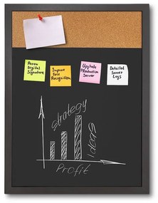 Tablă Combi Board / plută 45 × 60 cm, neagră