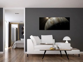 Tablou cu planetă în cosmos (120x50 cm)