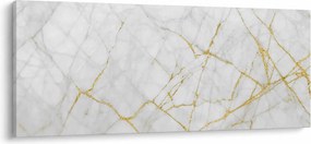 Tablou - Marmură alb- auriu (120x50 cm)
