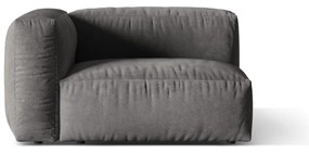 Modul pentru canapea modulară gri cu tapițerie din catifea (cu colț pe partea stângă) Martina – Micadoni