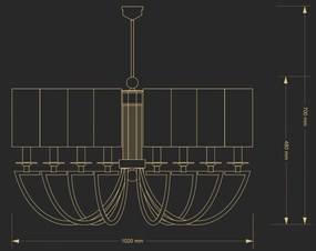 Candelabru 8 brate elegant design clasic realizat manual Lea