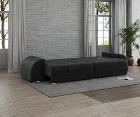 Canapea extensibilă dumonde cu 2 lăzi de depozitare si sezut confortabil din spuma high-density, Verona Tobago Anthracit 310x100 cm