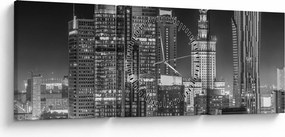 Tablou - Alb și negru New York (cu ceas) (90x30 cm)