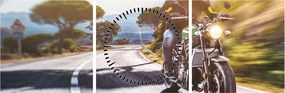 Tablou - Motociclist (cu ceas) (90x30 cm)