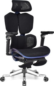 Scaun Ergonomic Premium AirMesh Elite X6D – Cotiere 6D, Suport Lombar Reglabil, Tetieră 4D, Sezut Translatie, Reclinare, Suport Picioare, Mesh, Negru/Colorful