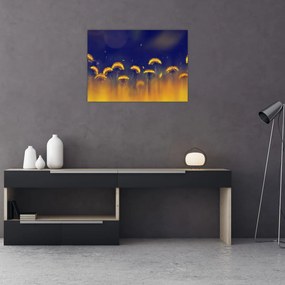 Tablou pe sticlă - Păpădii (70x50 cm)