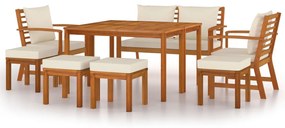 3154980 vidaXL Set mobilier de grădină cu perne, 9 piese, lemn masiv de acacia
