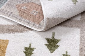 Covor FUN Polar pentru copii, străzi, pădure, cremă - SECUNDAR-COTATI PRODUSUL