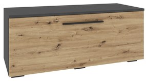Comoda Kos, O Usa, Antracit/Stejar Artisan, 95 x 40 x 39 cm