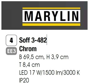 Aplica LED pentru oglinda baie, MARILYN 57cm, crom