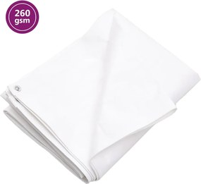 vidaXL Prelată 260 g/m², alb, 4x6 m, HDPE