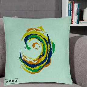 Perna Decorativa Vortex Abstract Colorat, 40x40 cm, Verde Menta, Husa Detasabila, Perna Inclusa, BEKZ®
