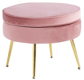 Scaun de lux, tesatura de catifea roz / auriu cromat, Art-deco, NOBLIN TIP 1