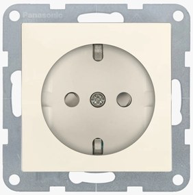 Priza simpla cu impamantare, protectie copii, 16A, IP20, Bej, Panasonic Karre Plus 55