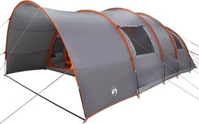 vidaXL Cort tunel pentru 8 persoane cu acoperiș Gri și Portocalie