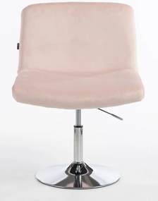 HR150W Scaun Roz Pudra din Catifea cu Bază Cromata