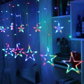 Decorațiune de Crăciun - stele strălucitoare,150 LED colorat