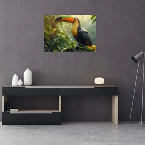 Tablou pe sticlă - Tukan (70x50 cm)