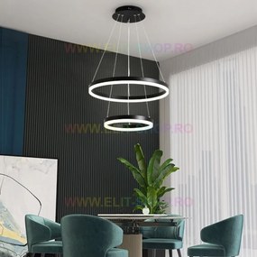 Lustra LED Cu Telecomanda, Elit's Esn1719-500-BK, 102W