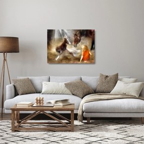 Tablou pe sticlă - Bine ai venit, căluțul mic (70x50 cm)