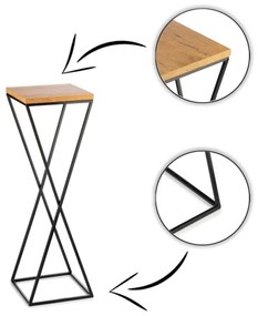 Suport flori 70x24 cm negru/maro