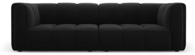 Canapea Serena cu 3 locuri si tapiterie din catifea, negru