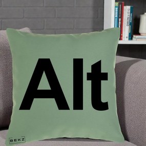 Perna Personalizata Tasta Alt Tipografie Bold, 40x40 cm, Verde, Husa Detasabila, Perna Inclusa, BEKZ®