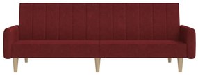 Canapea extensibila 2 locuri, cu taburet, rosu vin, textil Bordo, Cu suport de picioare