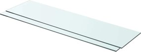 vidaXL Rafturi, 2 buc., 80 x 20 cm, panouri sticlă transparentă