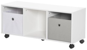 HomCom mobilier depozitare jucarii, 90x30x37.9cm alb  | AOSOM RO