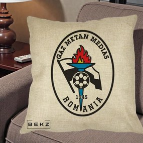 Perna Personalizata Gaz Metan Medias 1945 Fotbal, 40x40 cm, Crem, Husa Detasabila, Perna Inclusa, BEKZ®