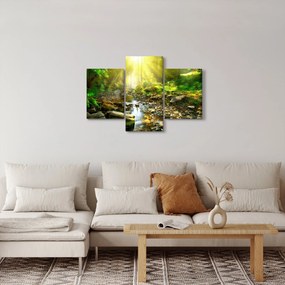 Tablou cu râul în pădurea verde (90x60 cm)