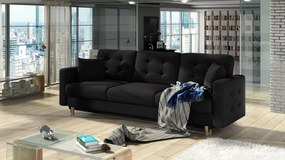 Canapea extensibila cu spatiu pentru depozitare, 233 x 92 x 93 cm, Asgard 1, Eltap (Culoare: Negru,)