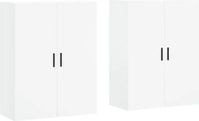 vidaXL Dulapuri cu montaj pe perete, 2 buc, alb, 69,5x34x90 cm